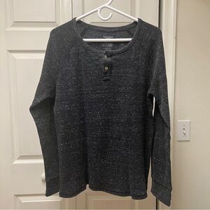 Men’s Charcoal Gray Thermal Henley